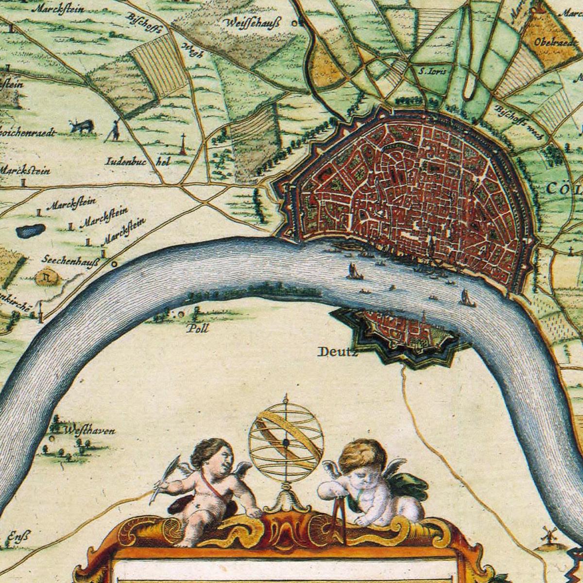 Historische Landkarte Köln um 1735