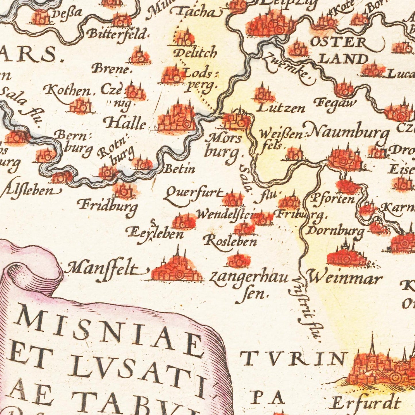 Historische Landkarte Meißen um 1609