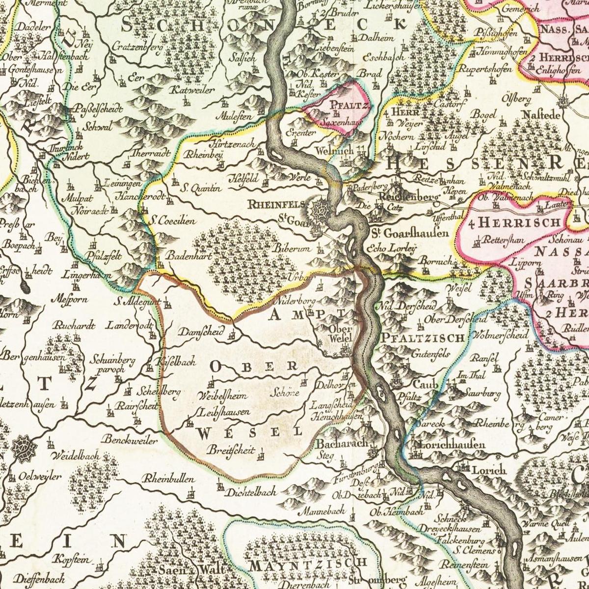Historische Landkarte Nassau um 1750