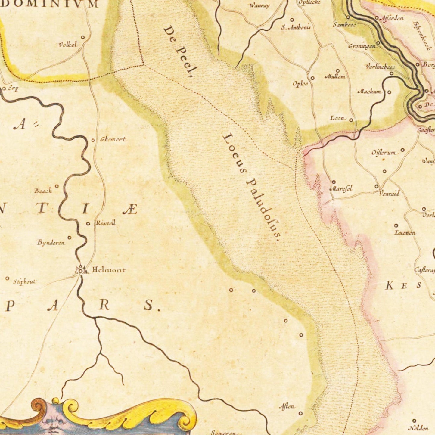 Historische Landkarte Niederrhein um 1635