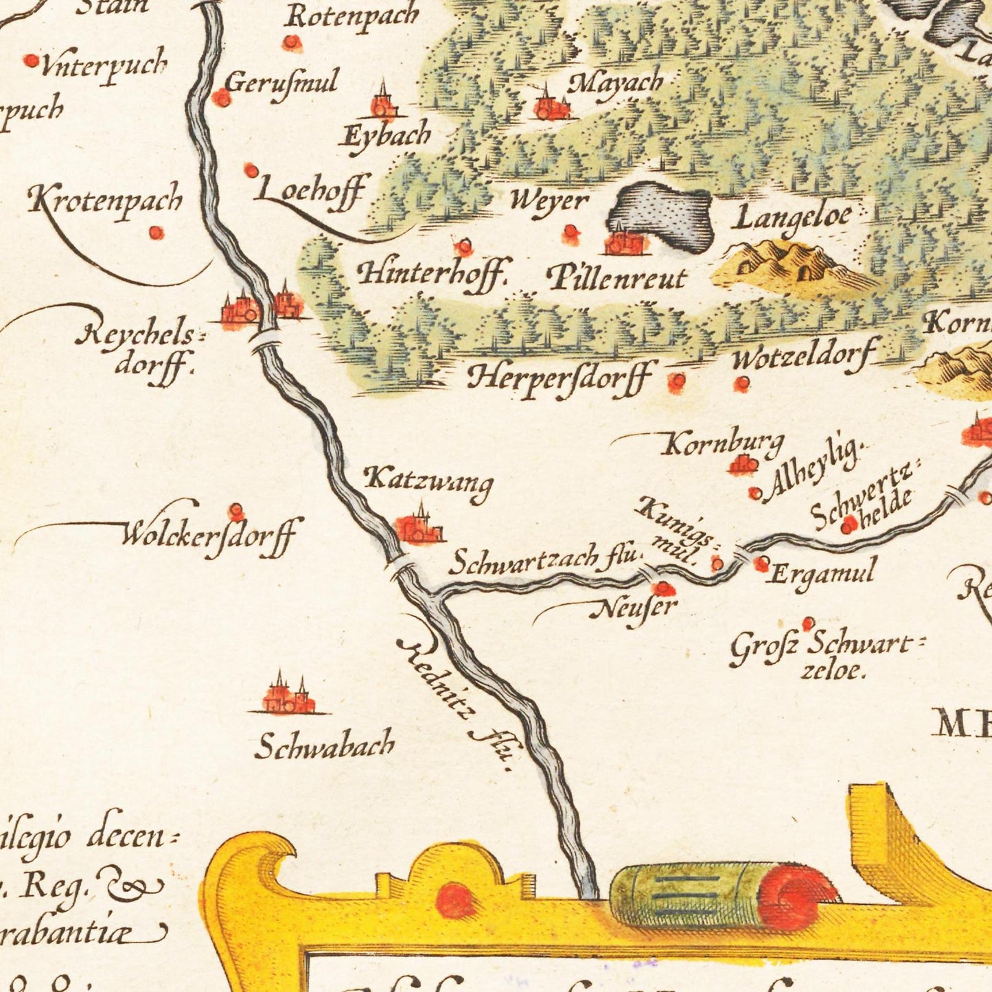 Historische Landkarte Nürnberg um 1609