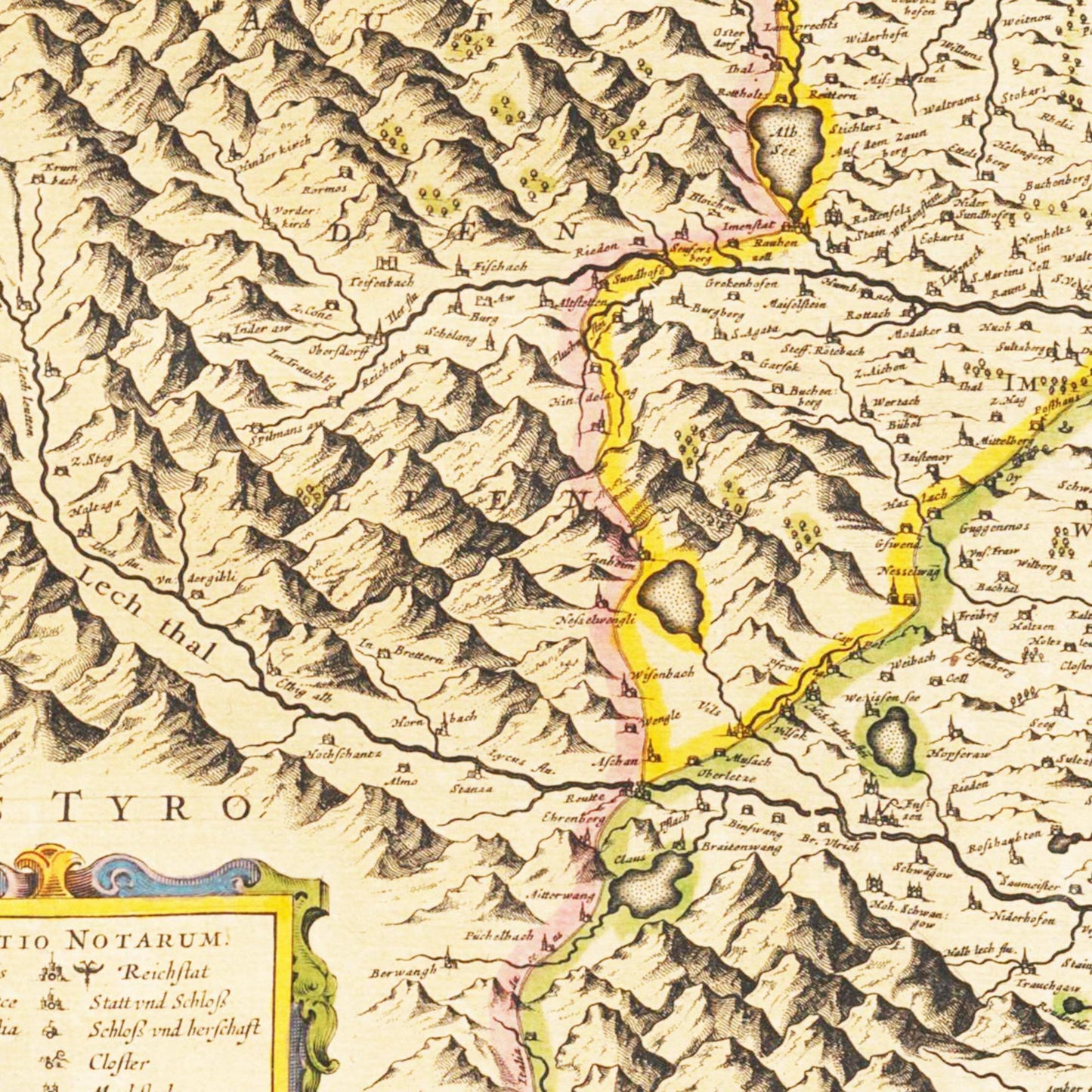 Historische Landkarte Oberschwaben um 1635
