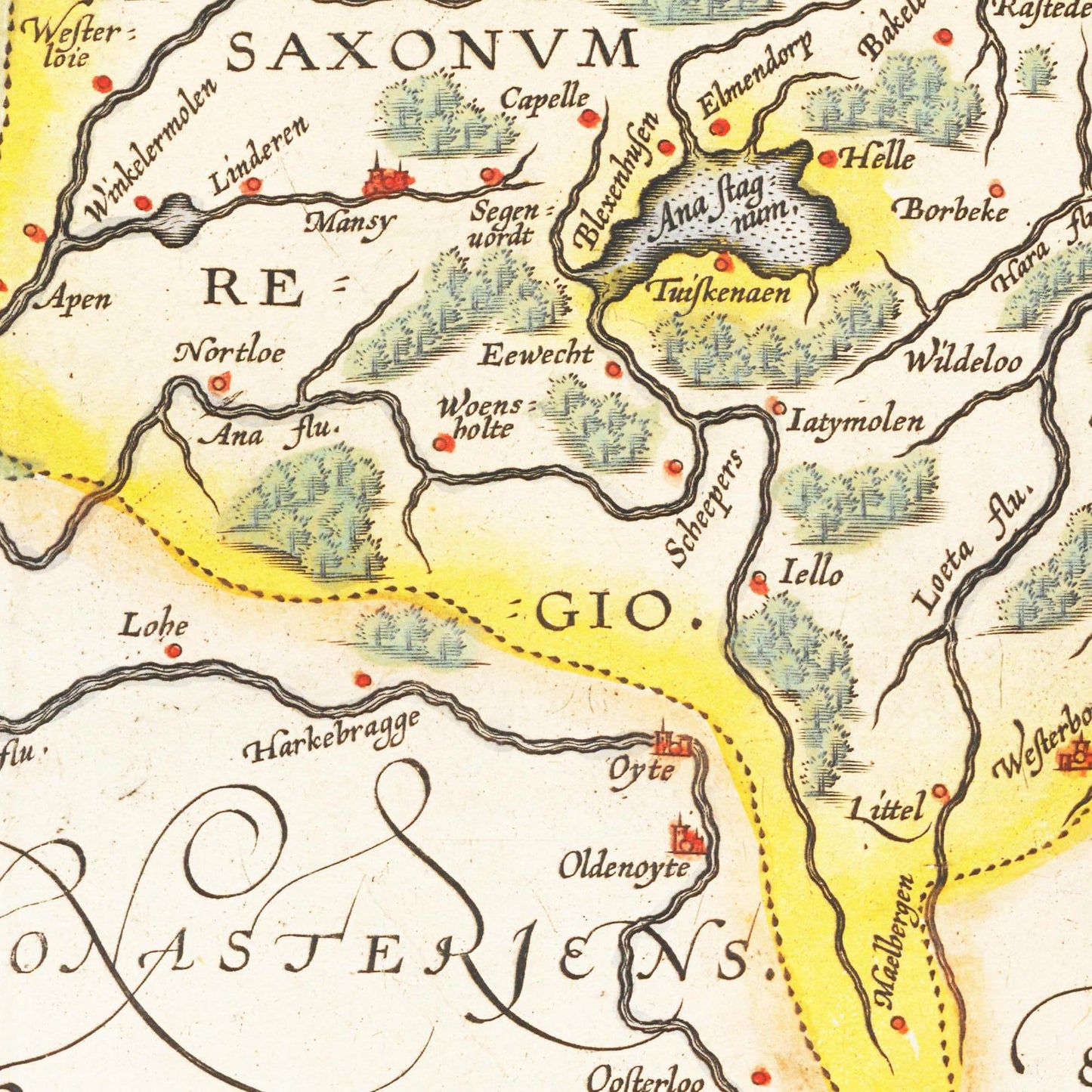 Historische Landkarte Oldenburg um 1609