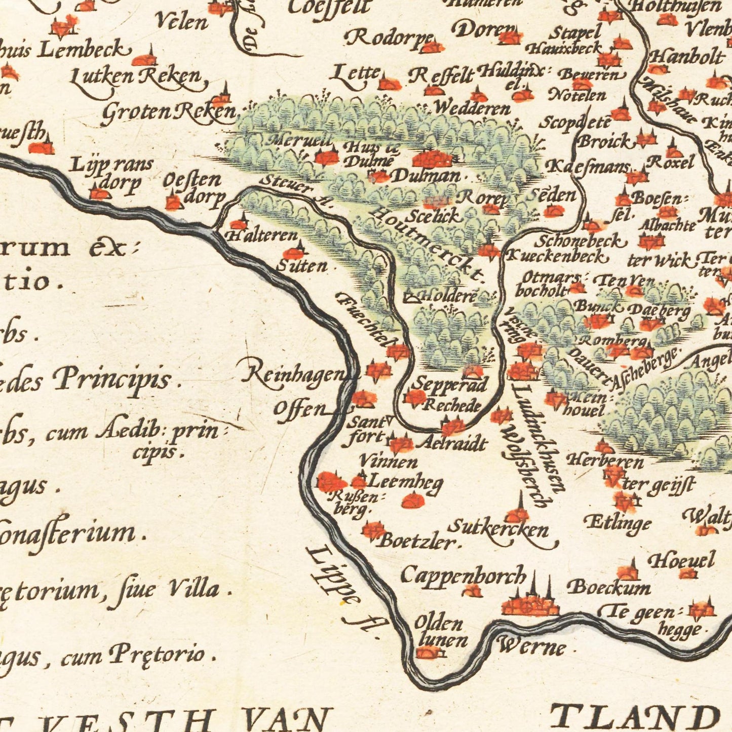 Historische Landkarte Osnabrück um 1609