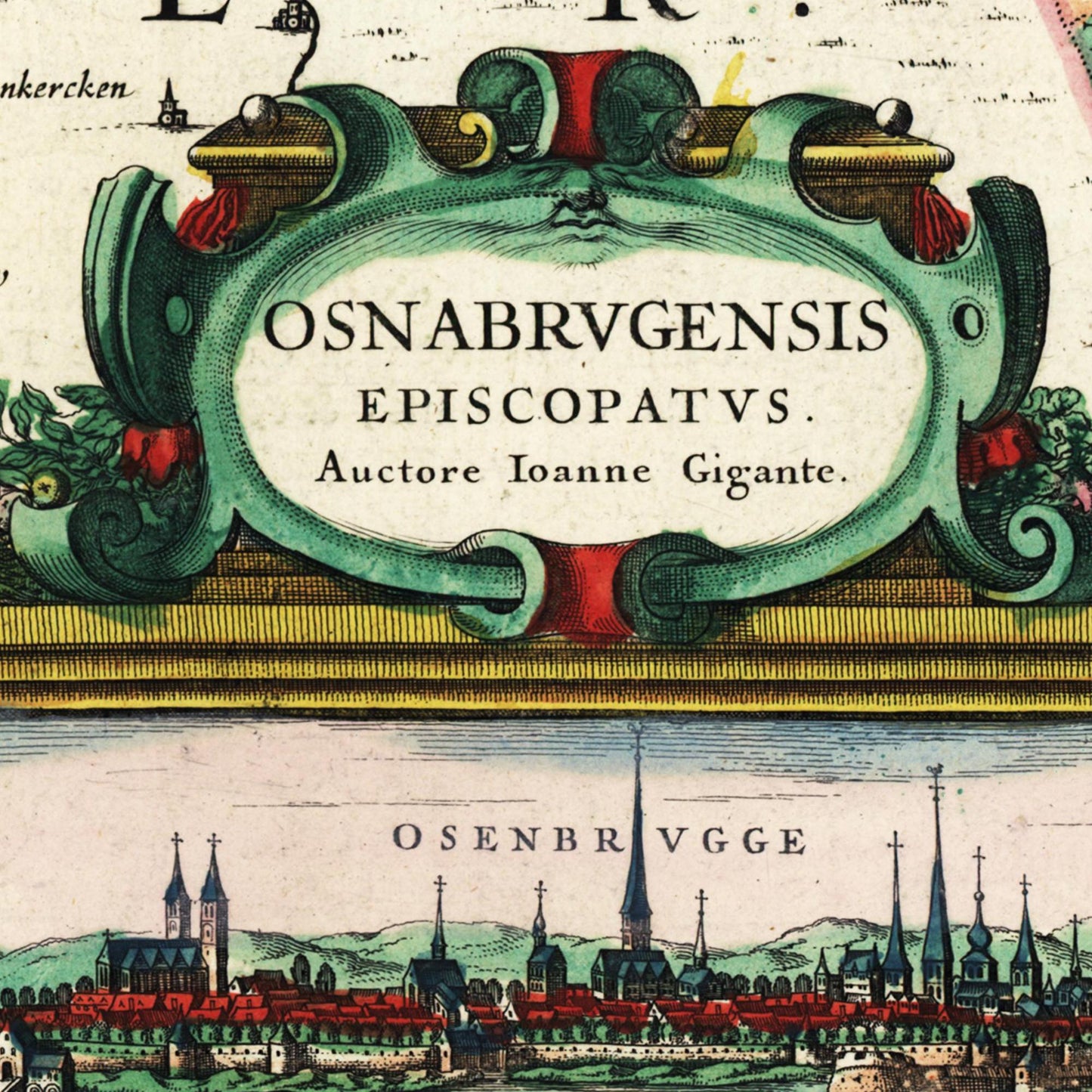 Historische Landkarte Osnabrück um 1650