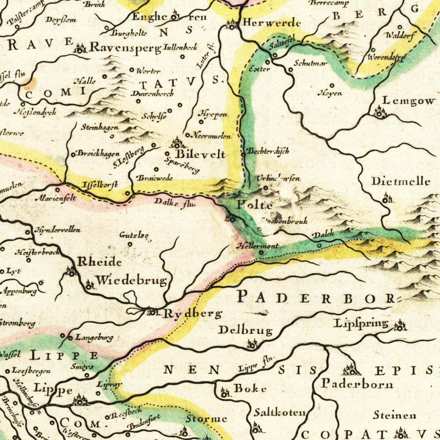 Historische Landkarte Ravensburg um 1647