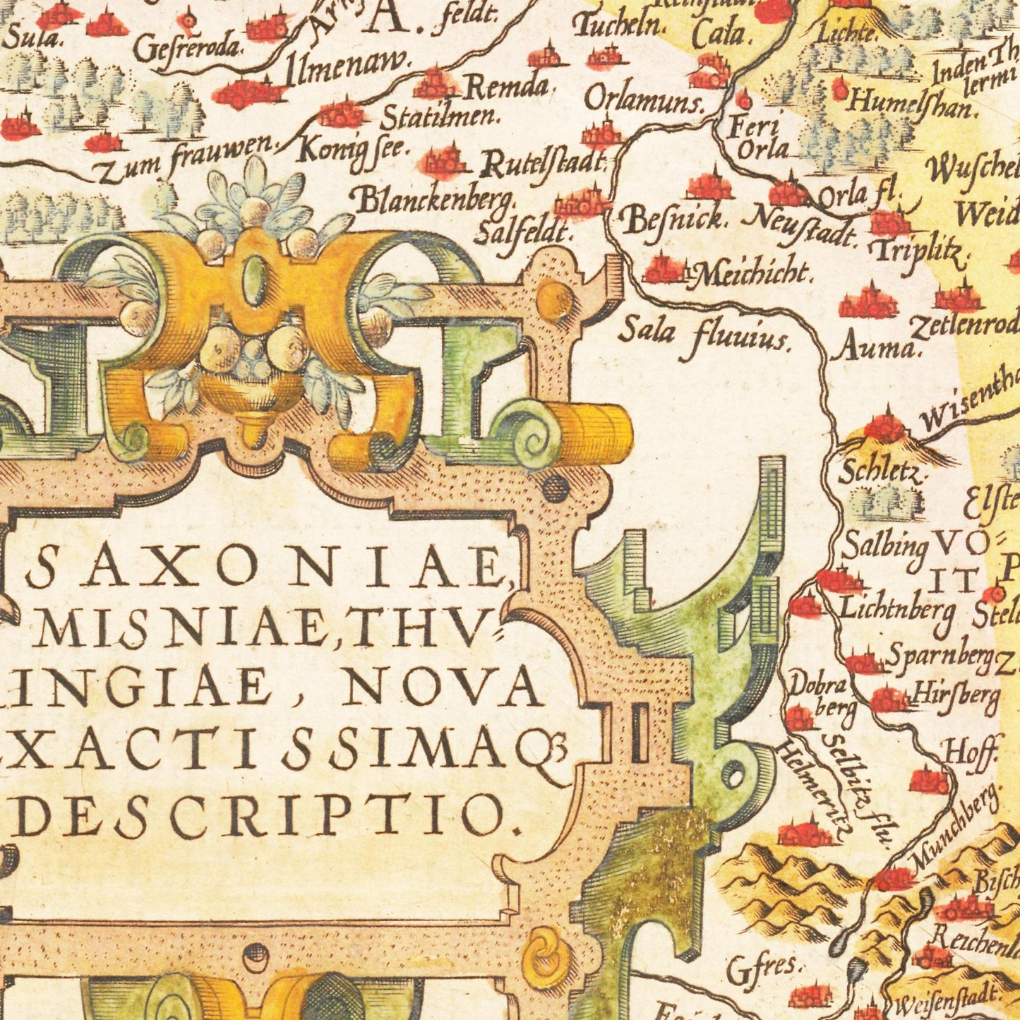 Historische Landkarte Sachsen um 1609