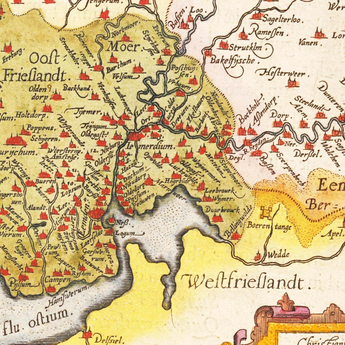 Historische Landkarte Westfalen um 1609