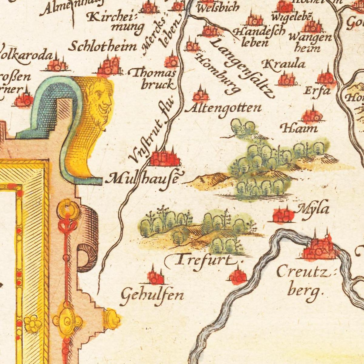 Historische Landkarte Thüringen um 1609