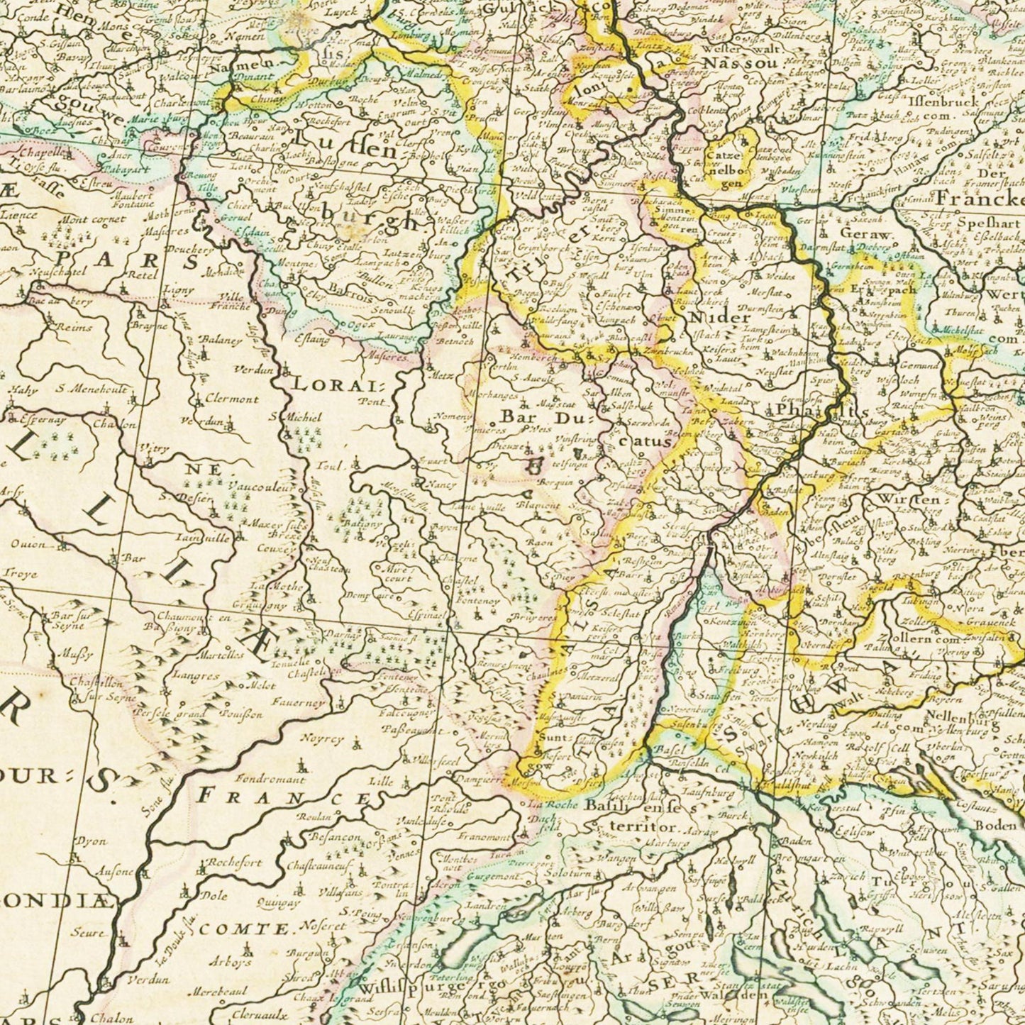 Historische Landkarte Deutschland um 1650