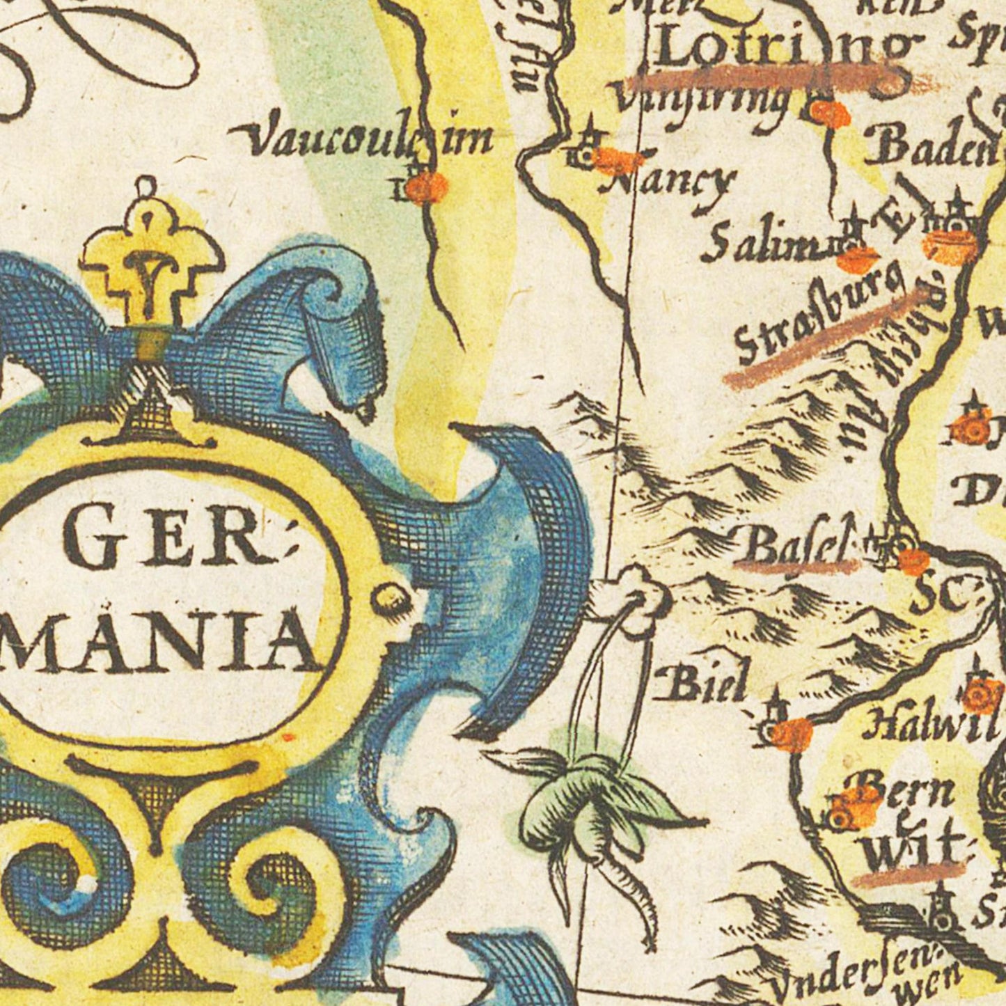 Historische Landkarte von Deutschland um 1609
