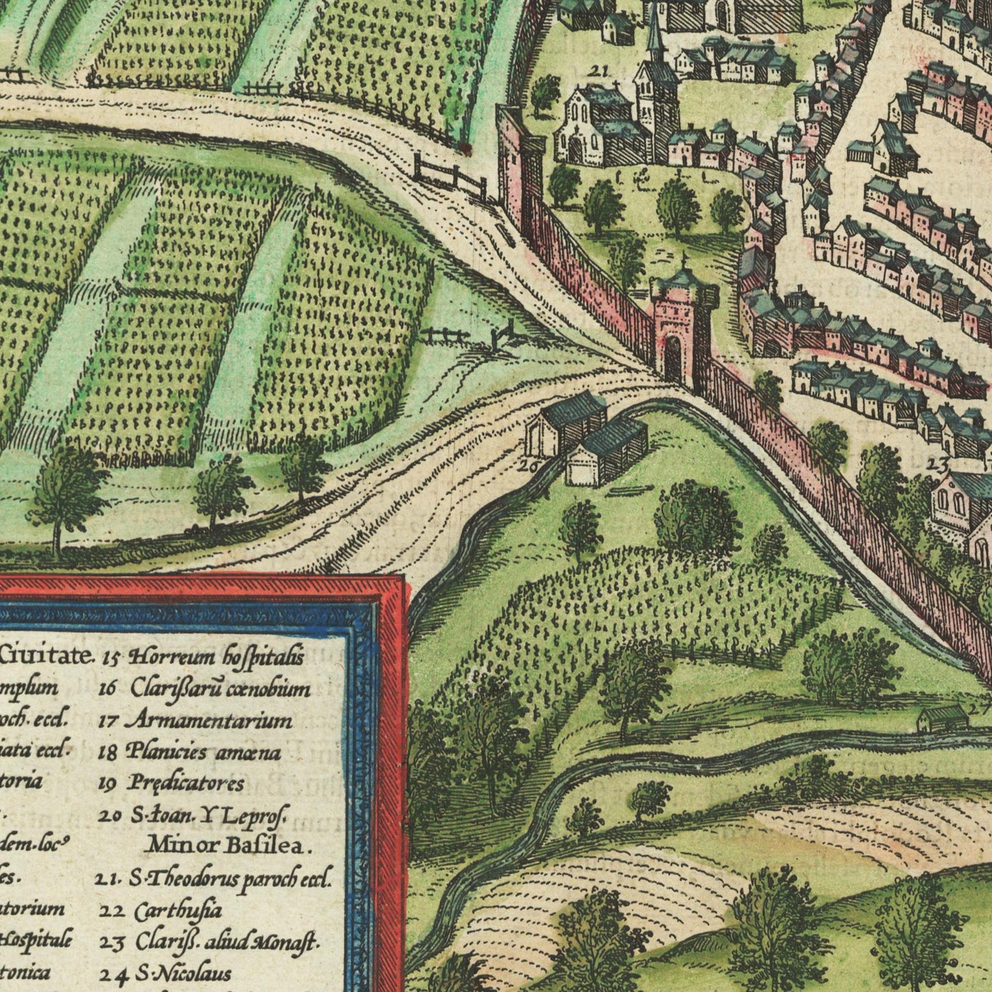 Historischer Stadtplan Basel um 1600