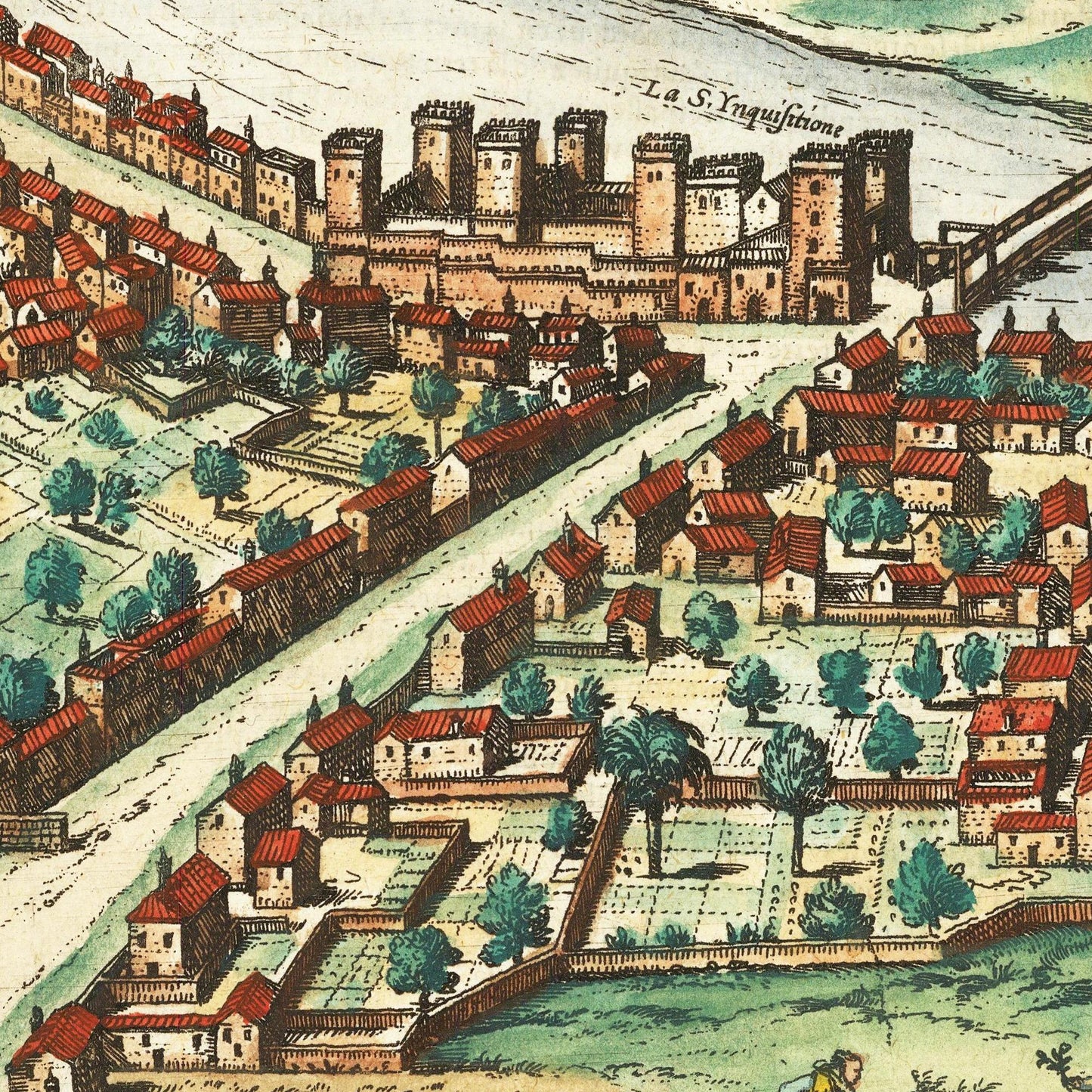 Historische Stadtansicht Sevilla um 1612
