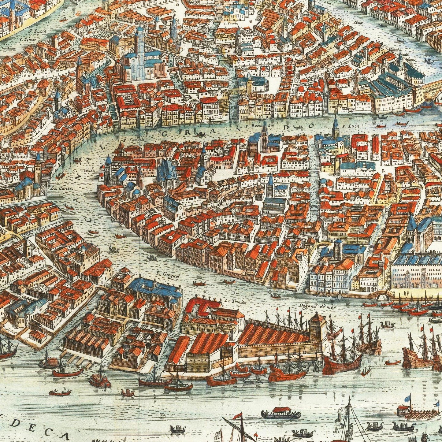 Historische Stadtansicht Venedig um 1636
