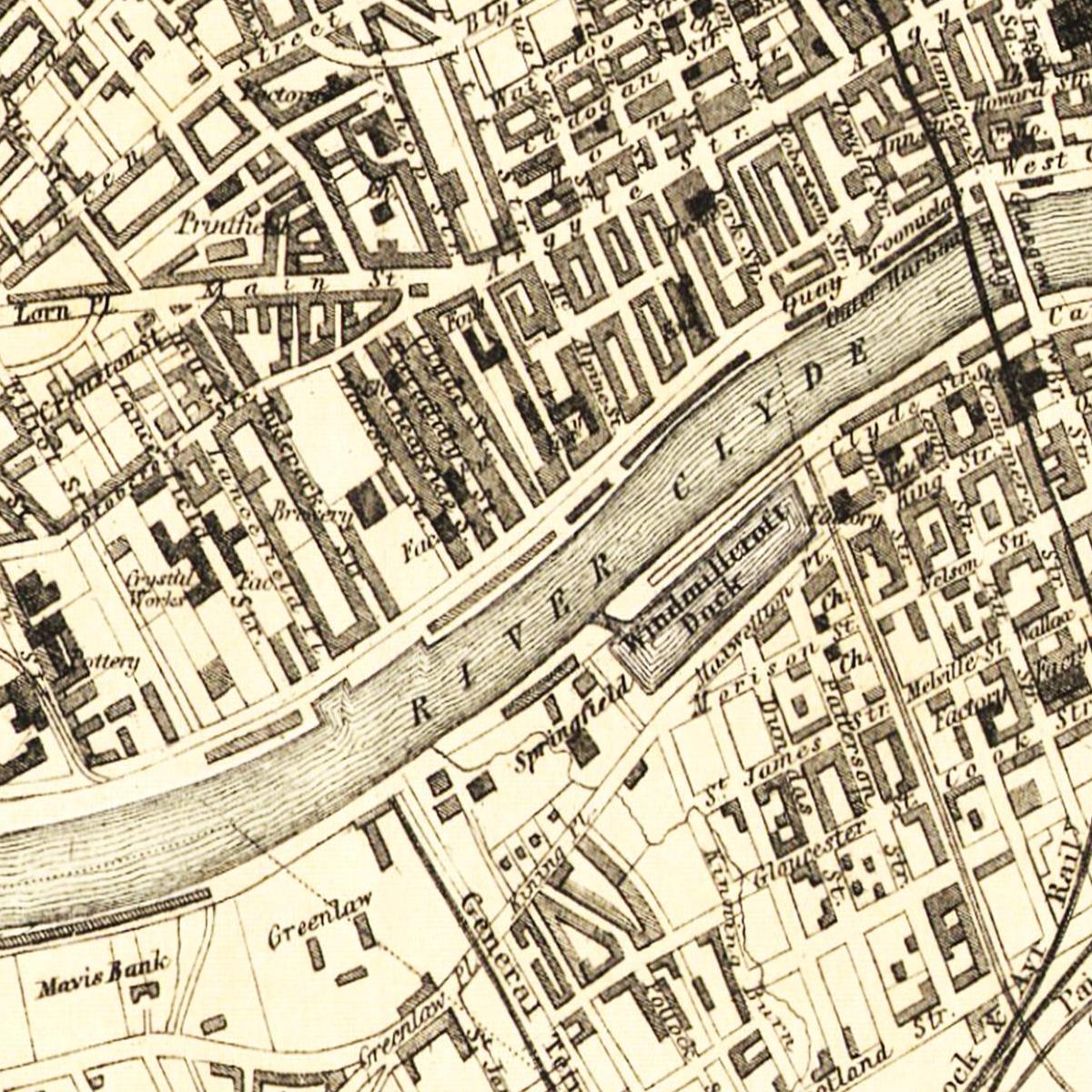 Historischer Stadtplan Glasgow um 1878