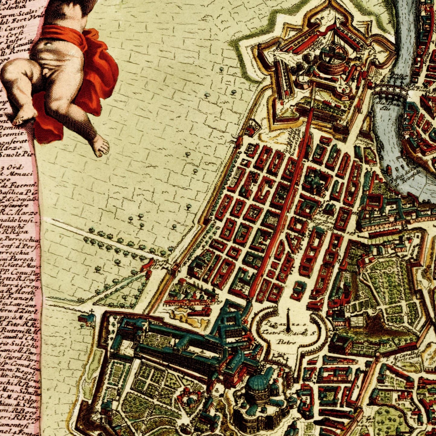 Historischer Stadtplan Rom um 1700