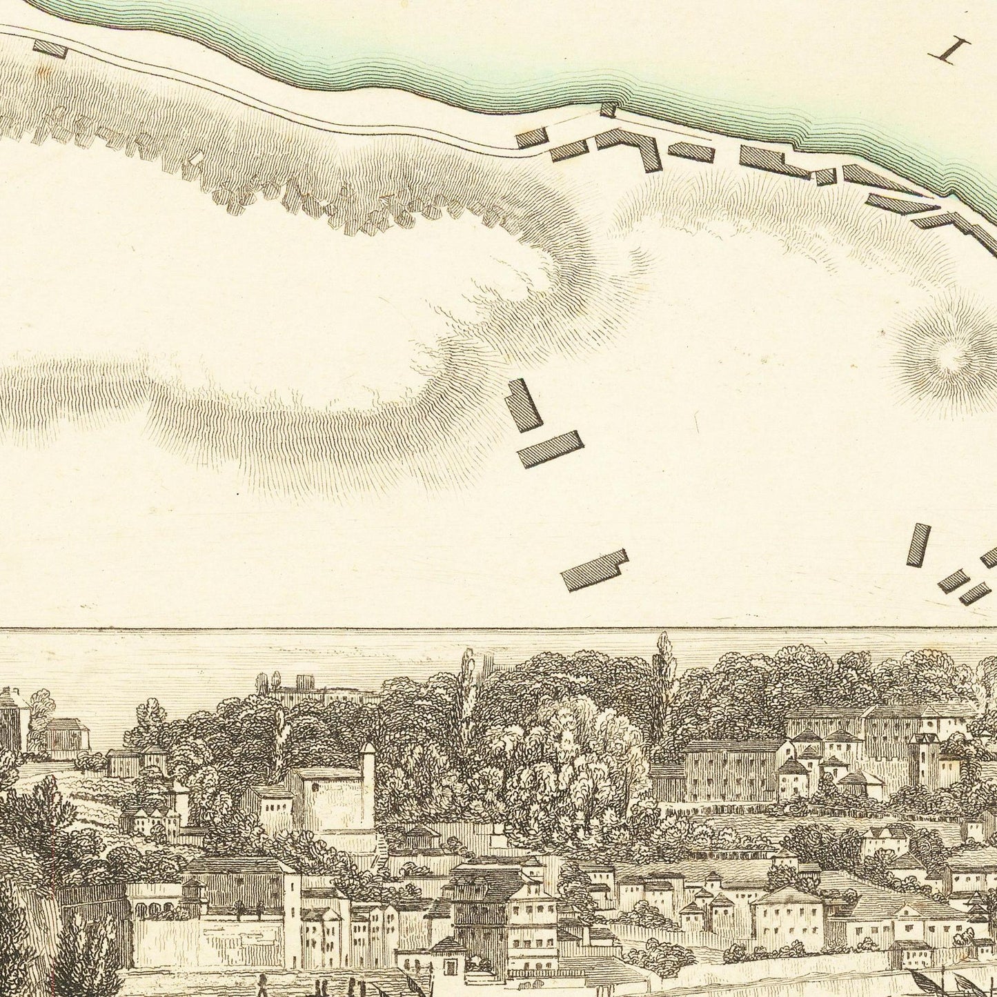 Historischer Stadtplan Porto um 1833