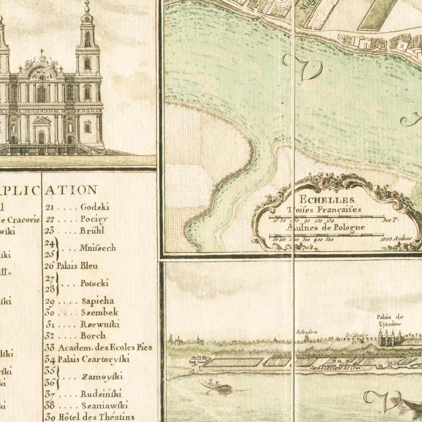 Historischer Stadtplan Warschau um 1772