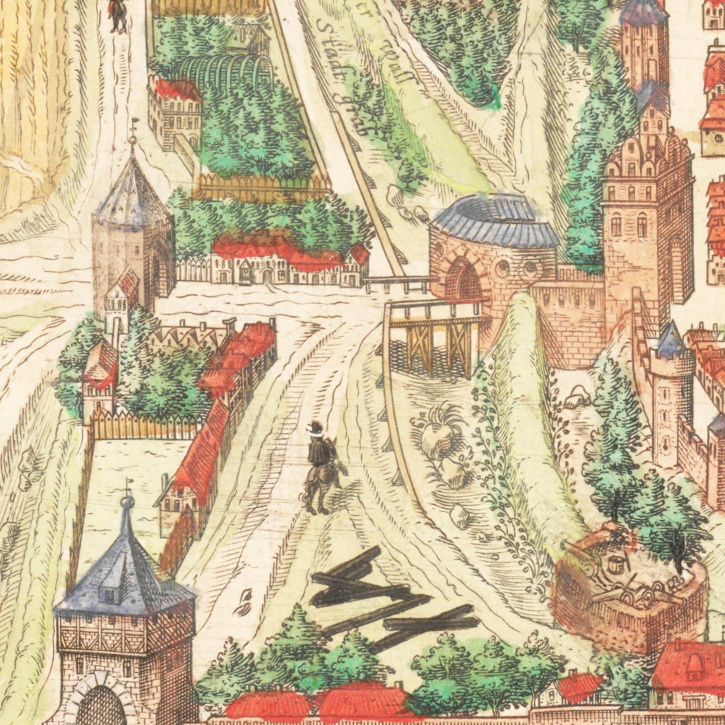 Historische Stadtansicht Stettin um 1592