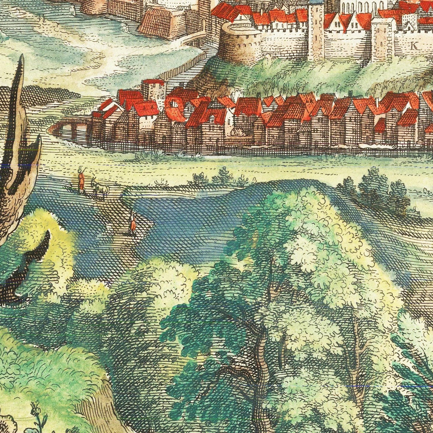 Historische Stadtansicht Budapest um 1636