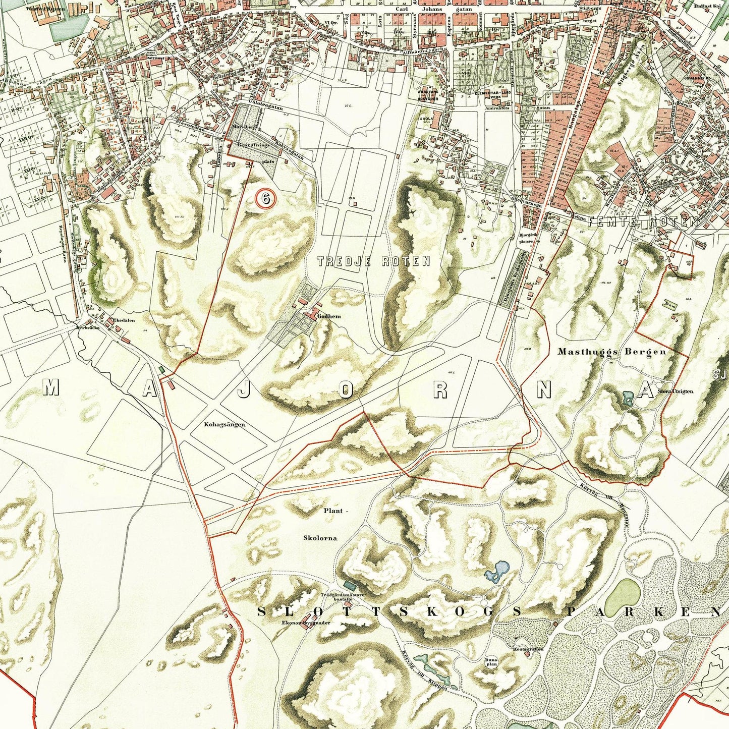Historischer Stadtplan Göteborg um 1888
