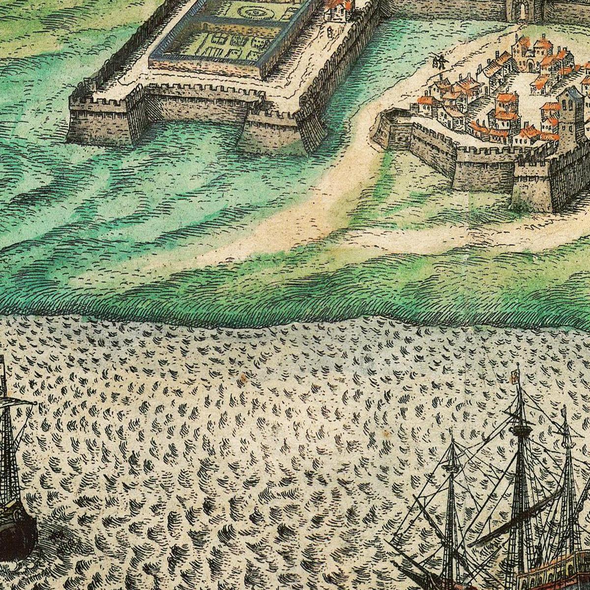 Historische Stadtansicht Rimini um 1609