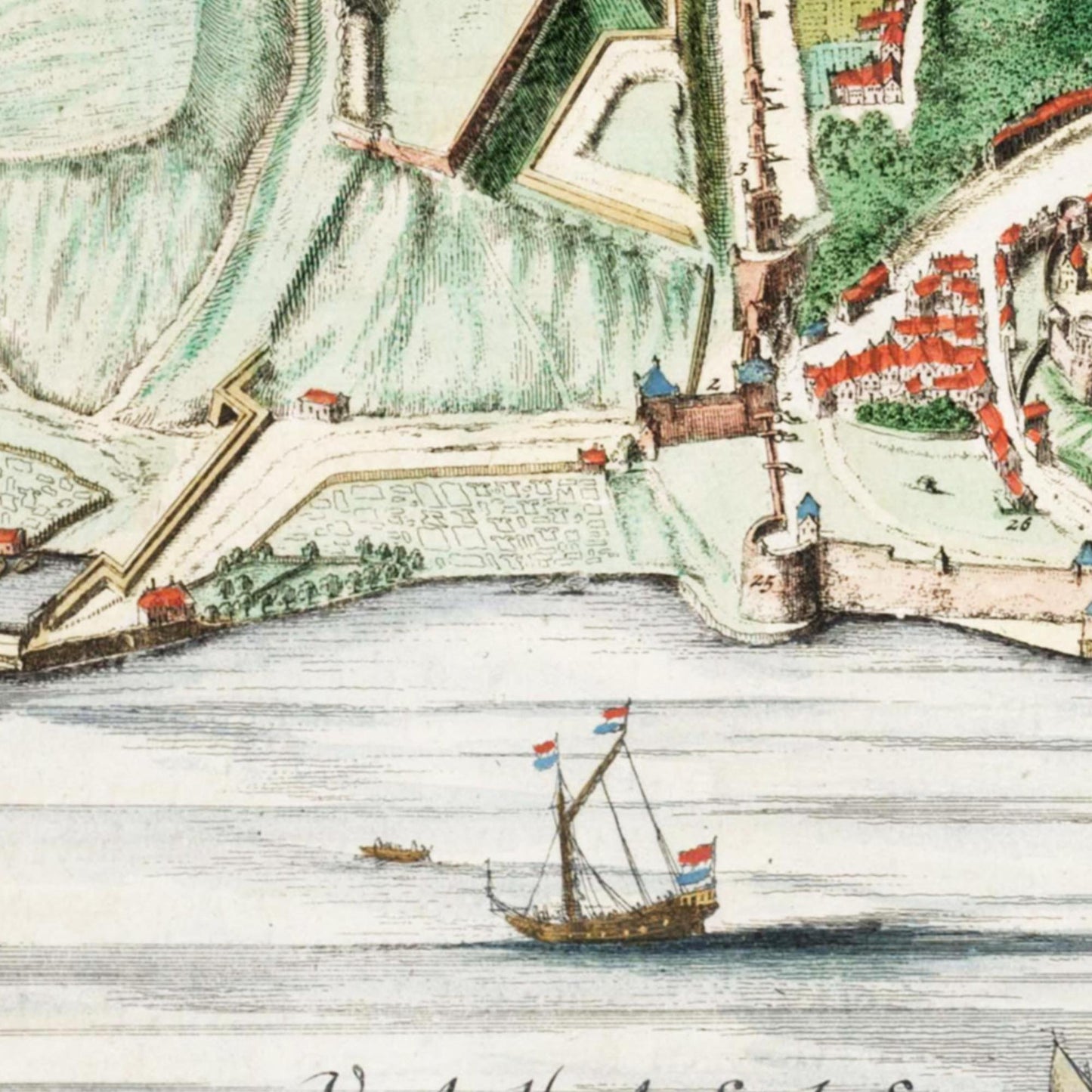 Historischer Stadtplan Nijmegen um 1649
