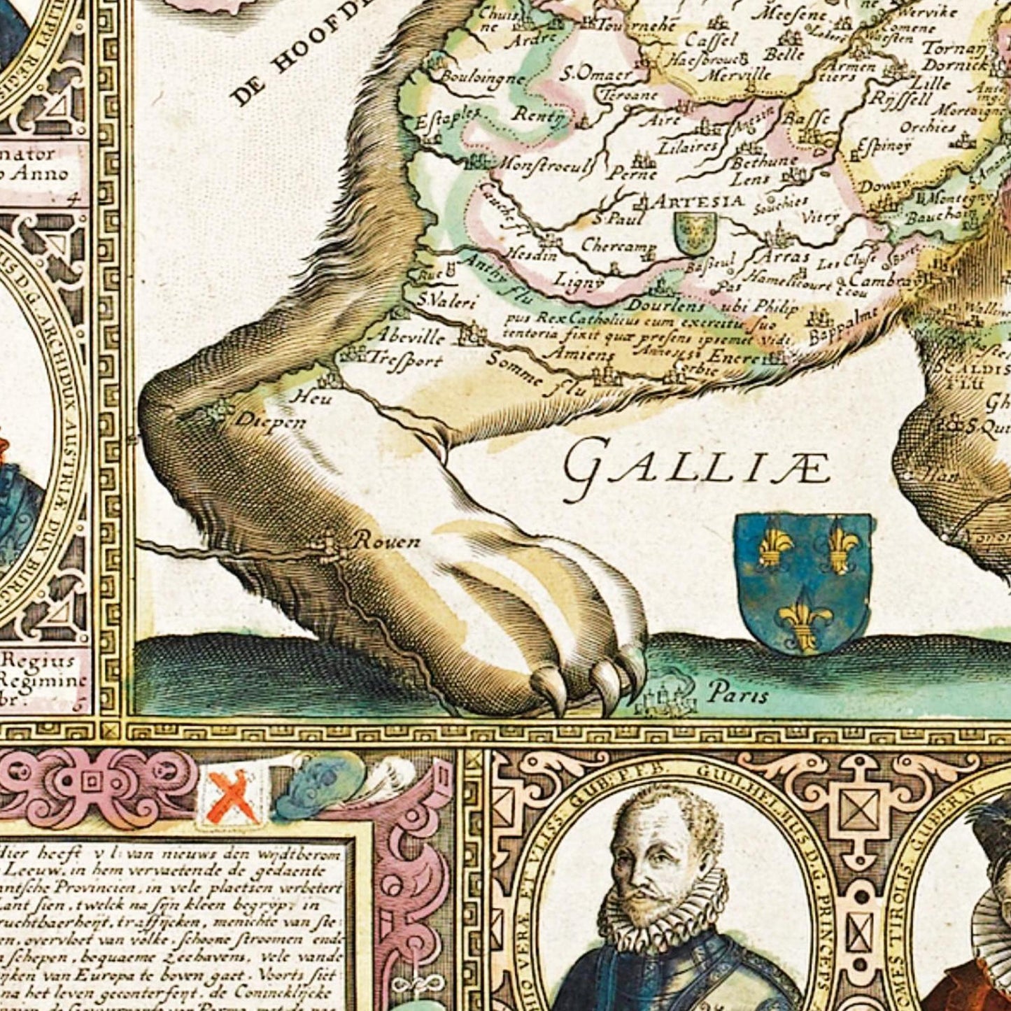 Historische Landkarte Belgien um 1650