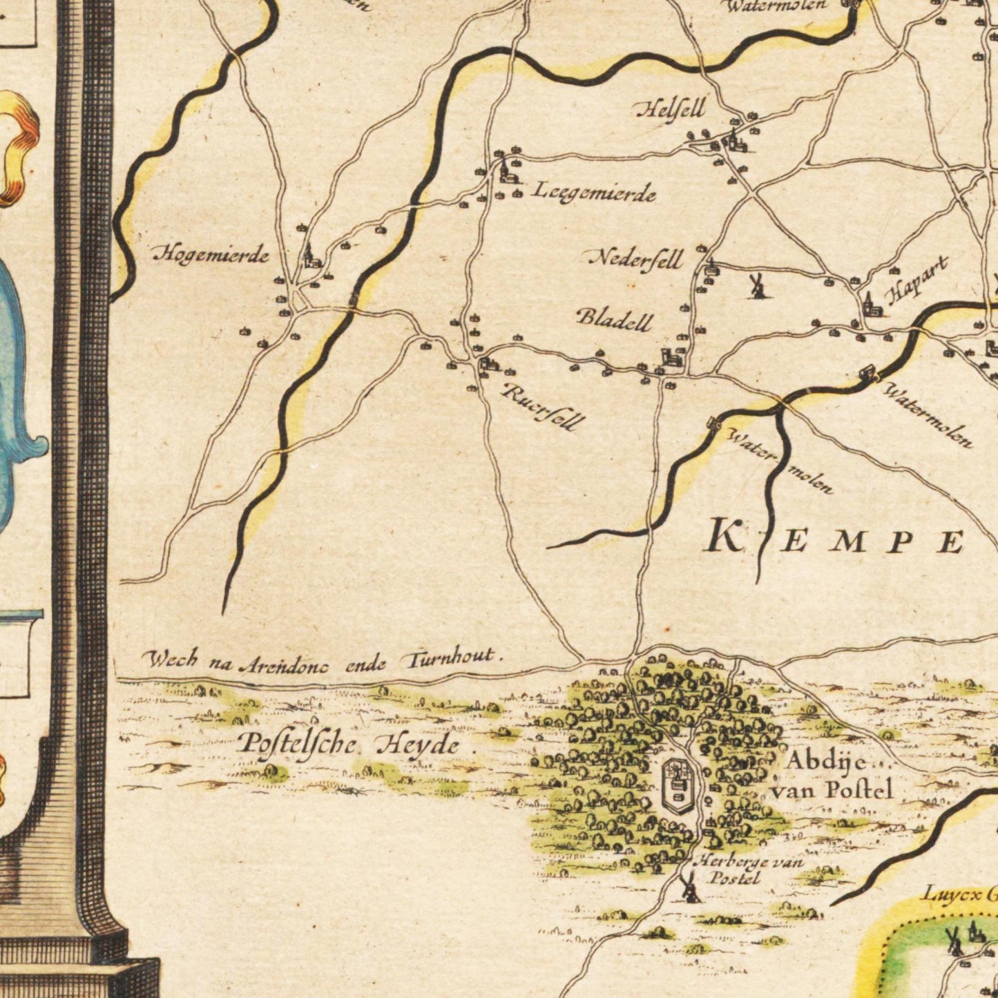 Historische Landkarte Brabant um 1635