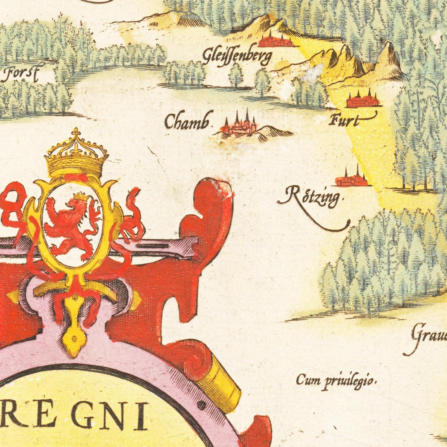 Historische Landkarte Böhmen um 1609