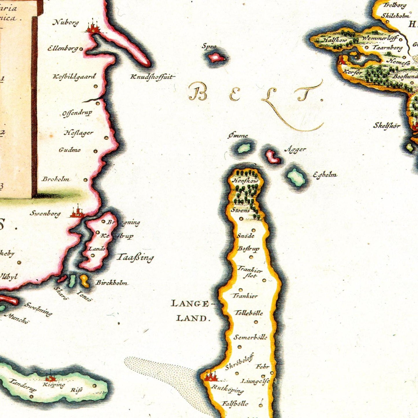 Historische Landkarte Seeland um 1690