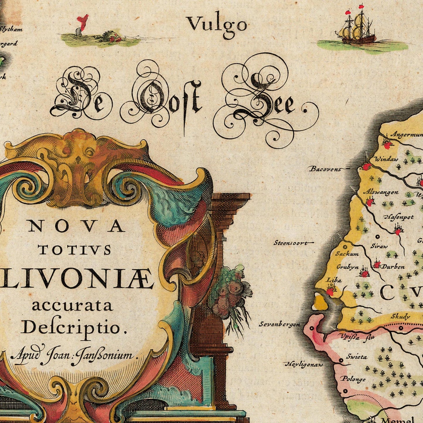 Historische Landkarte Estland um 1642