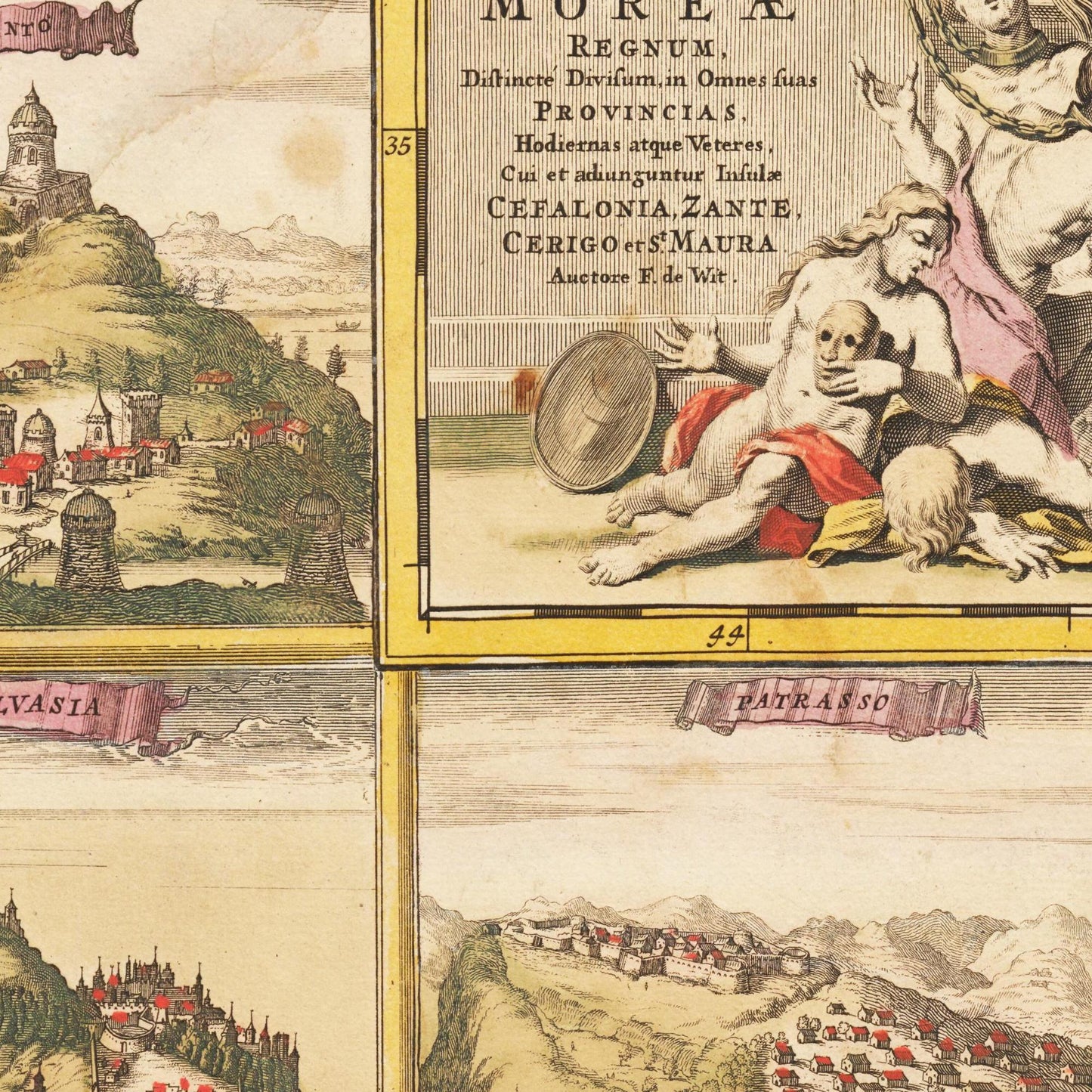 Historische Landkarte Peloponnes um 1698