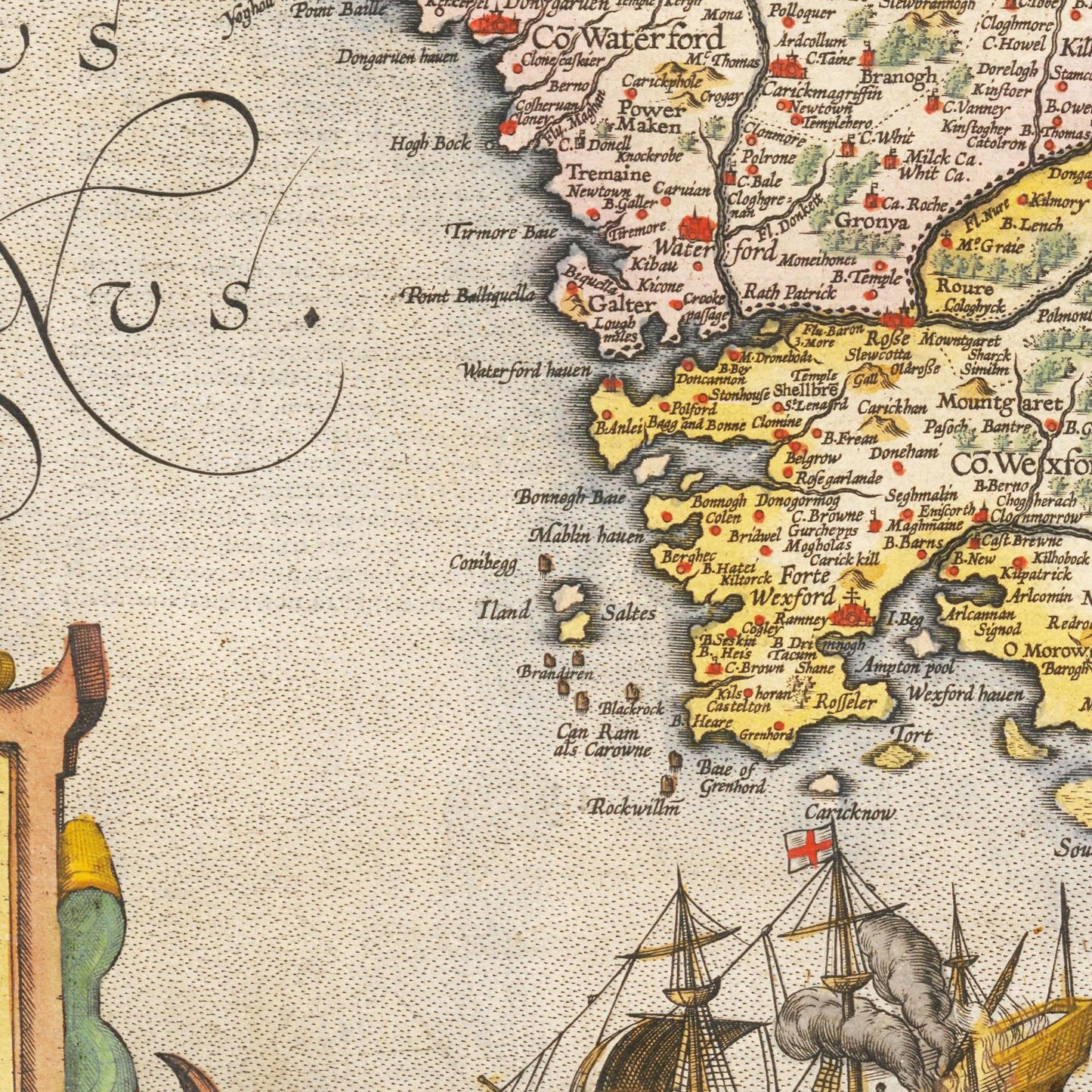 Historische Landkarte Irland um 1609