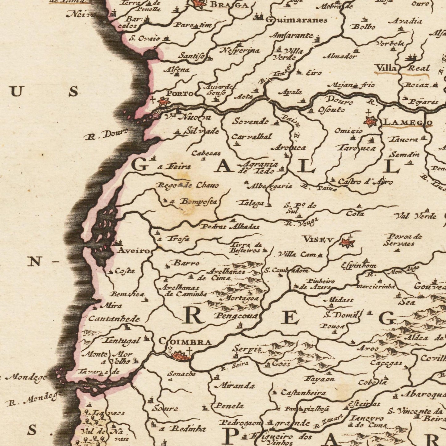 Historische Landkarte Galicien um 1698