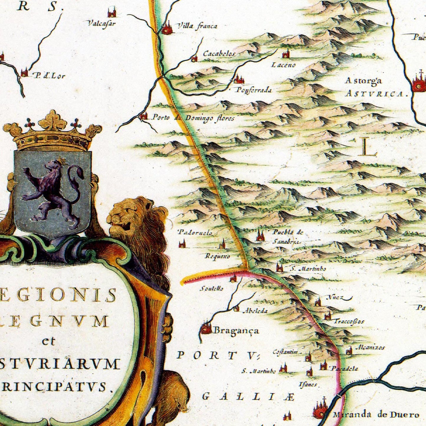 Historische Landkarte Asturien um 1690