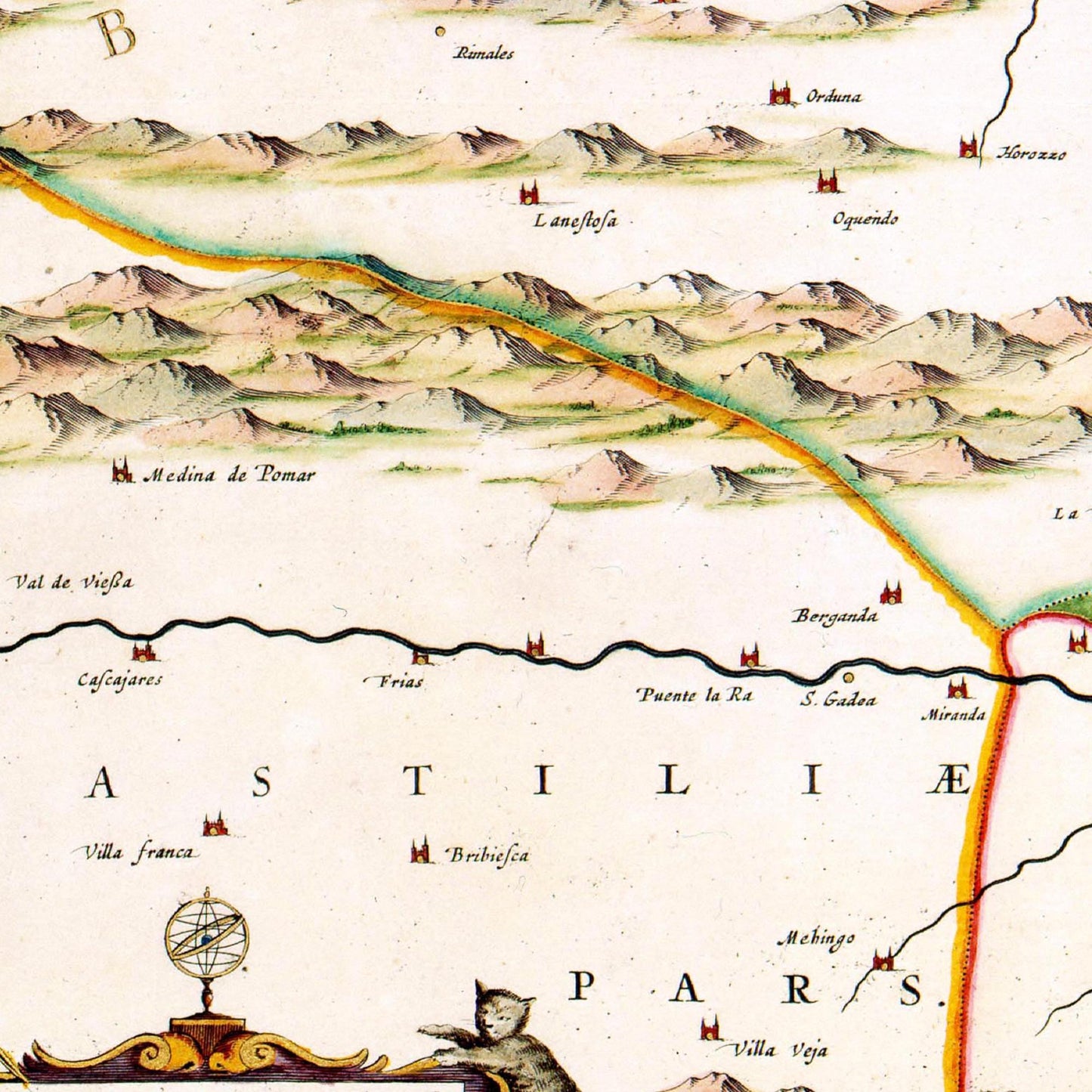 Historische Landkarte Kantabrien & Baskenland um 1690