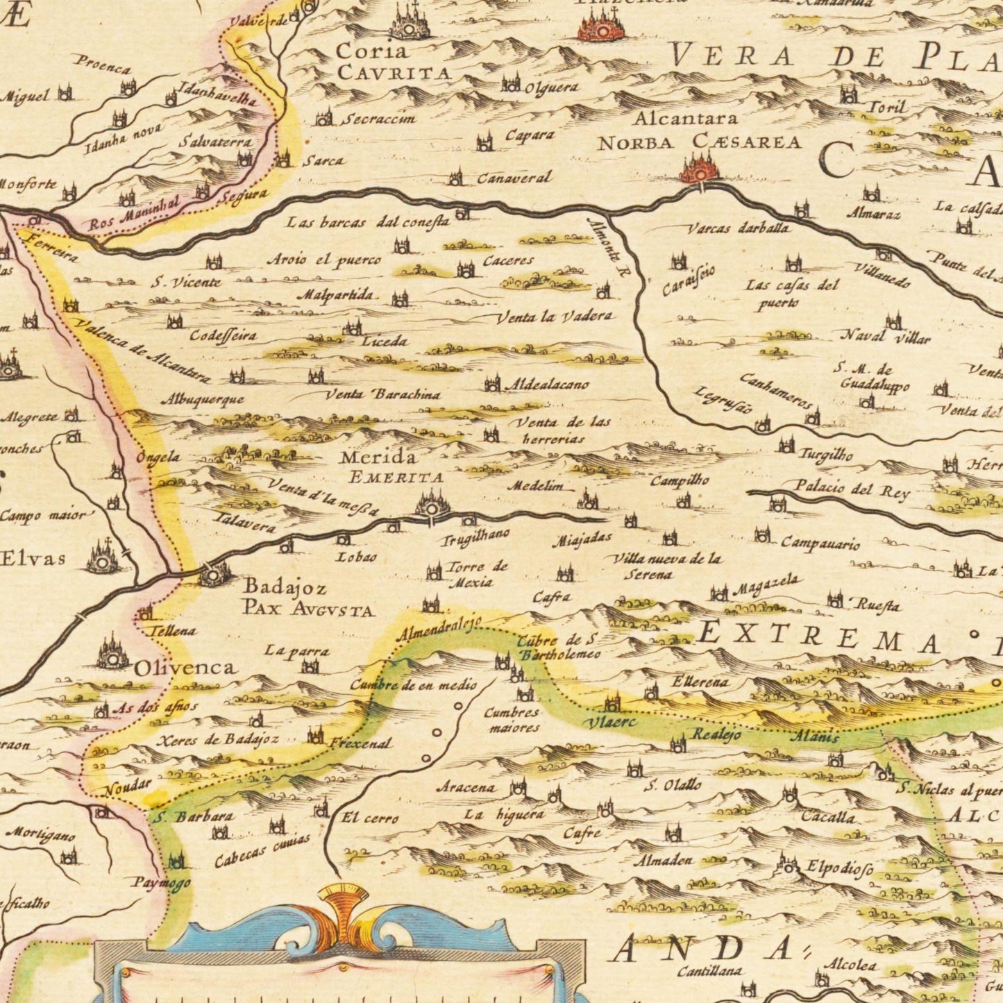 Historische Landkarte Kastilien und León um 1635