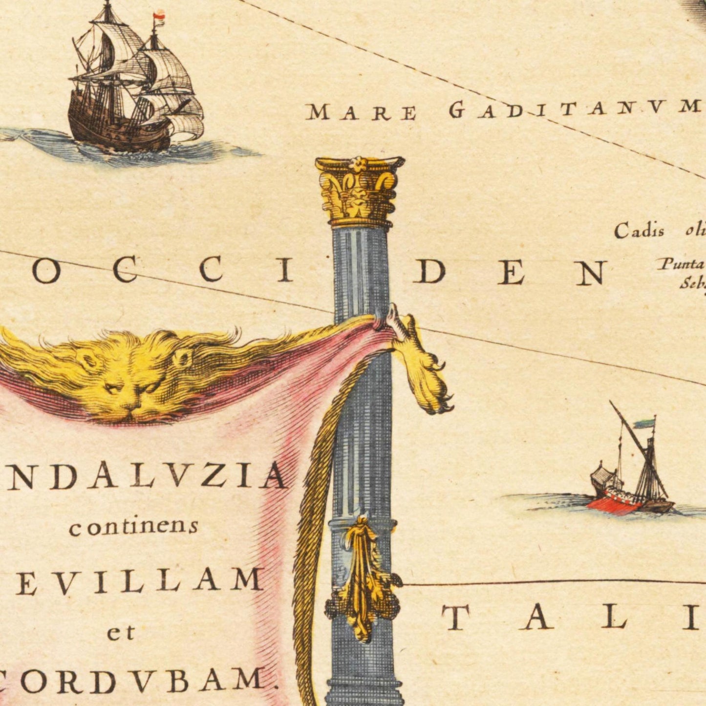 Historische Landkarte Andalusien um 1635