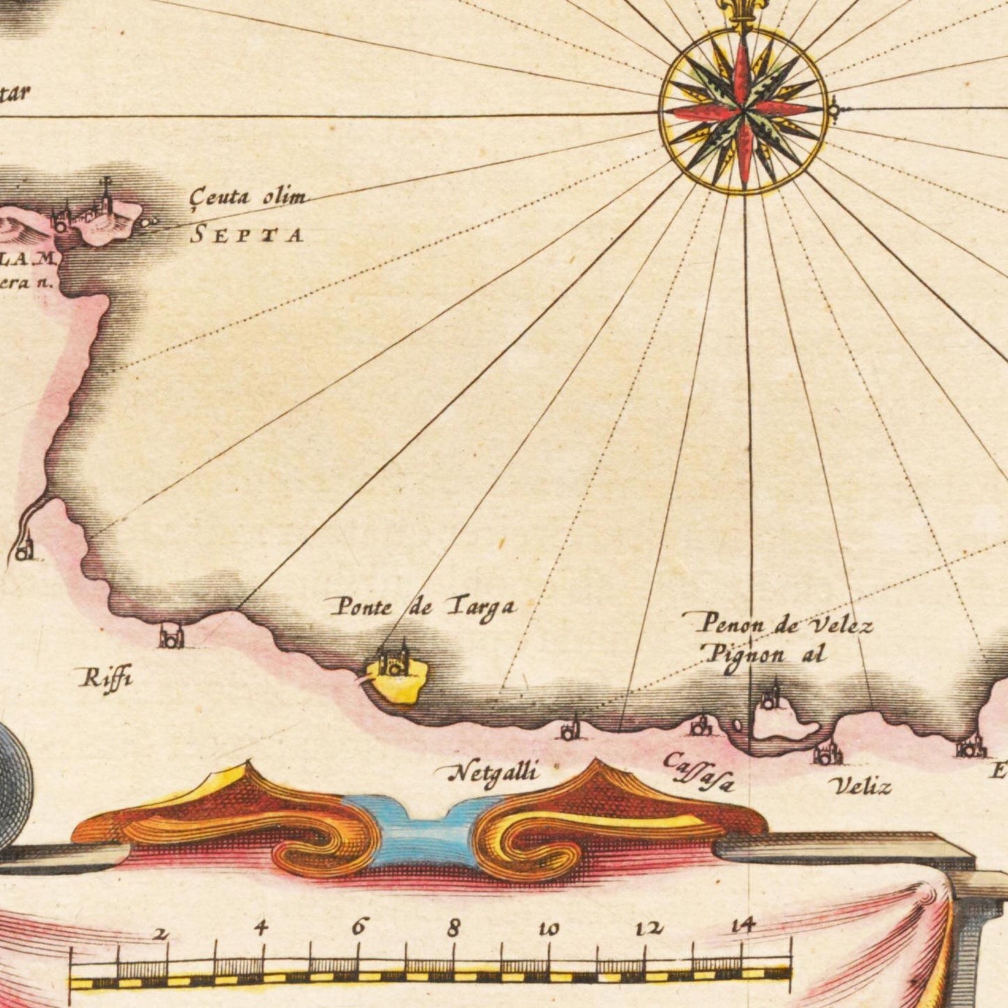 Historische Landkarte Murcia & Granada um 1635