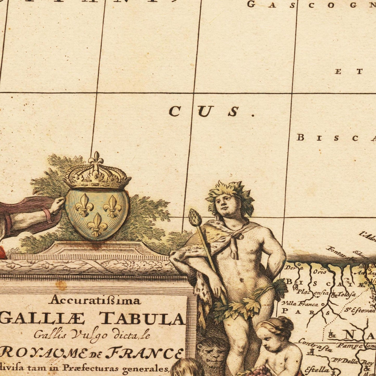 Historische Landkarte Frankreich um 1698