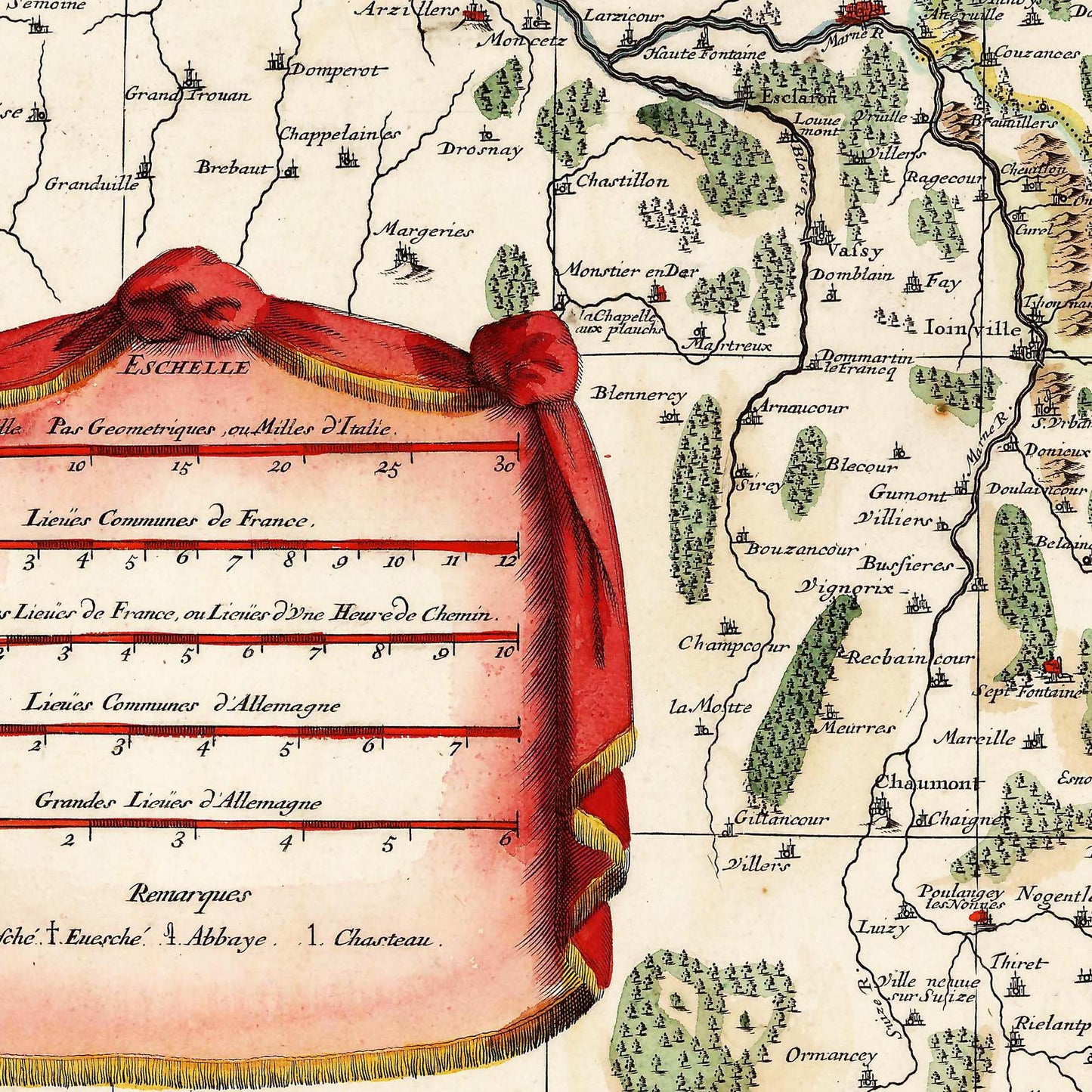 Historische Landkarte Lothringen um 1692