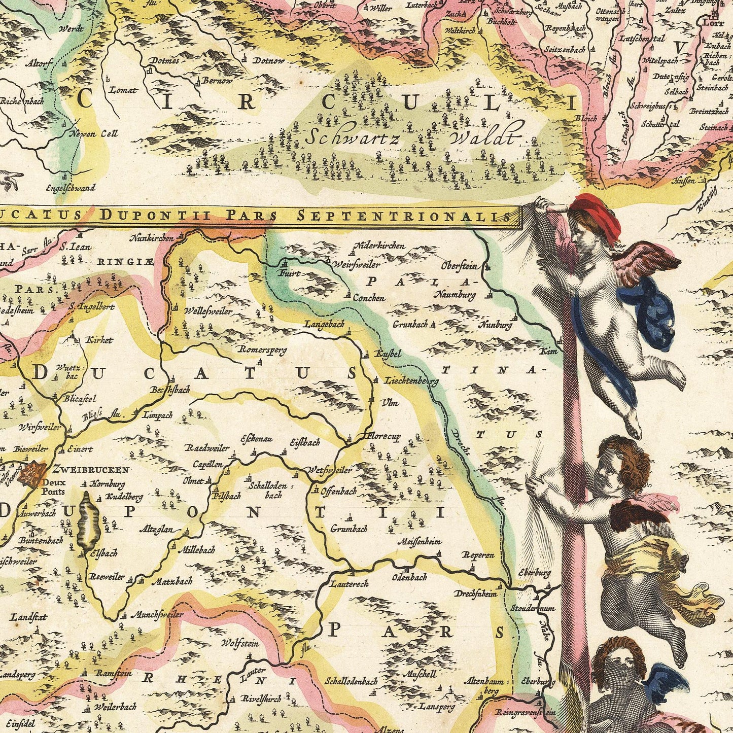 Historische Landkarte Elsass um 1647