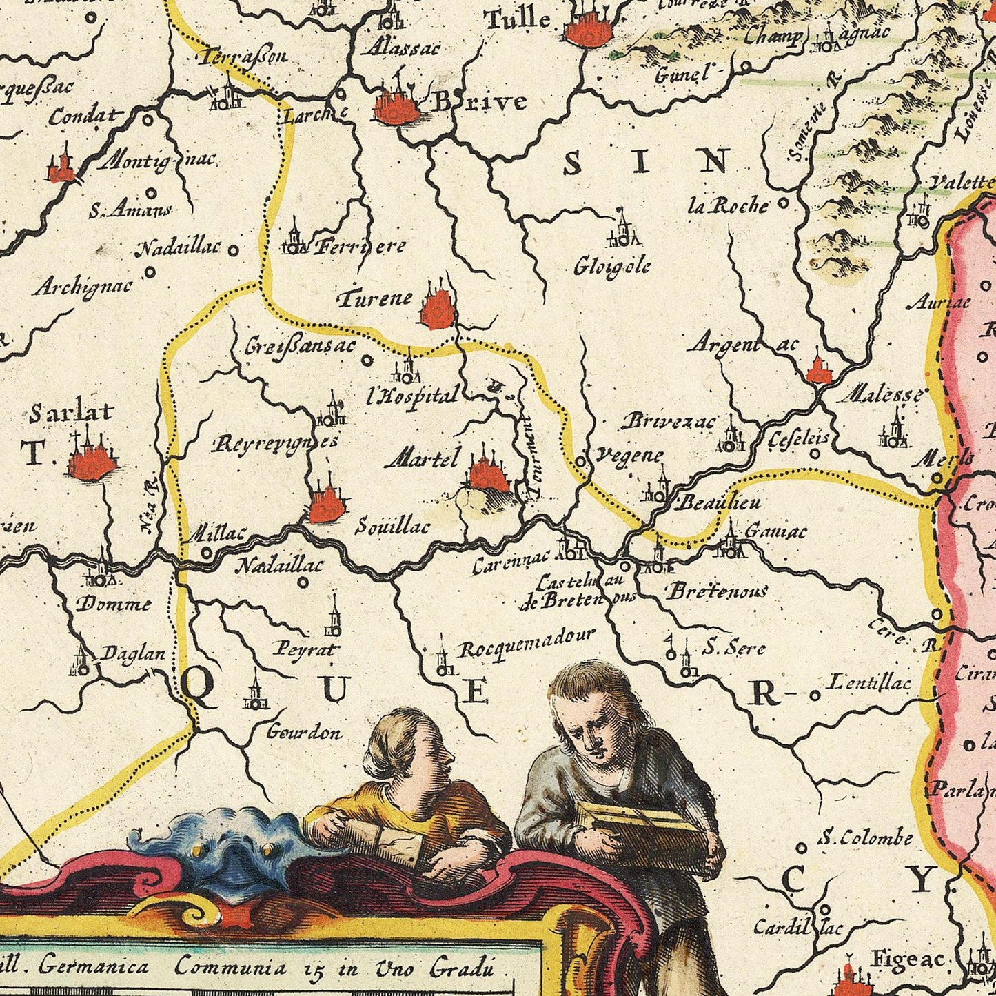 Historische Landkarte Auvergne um 1720