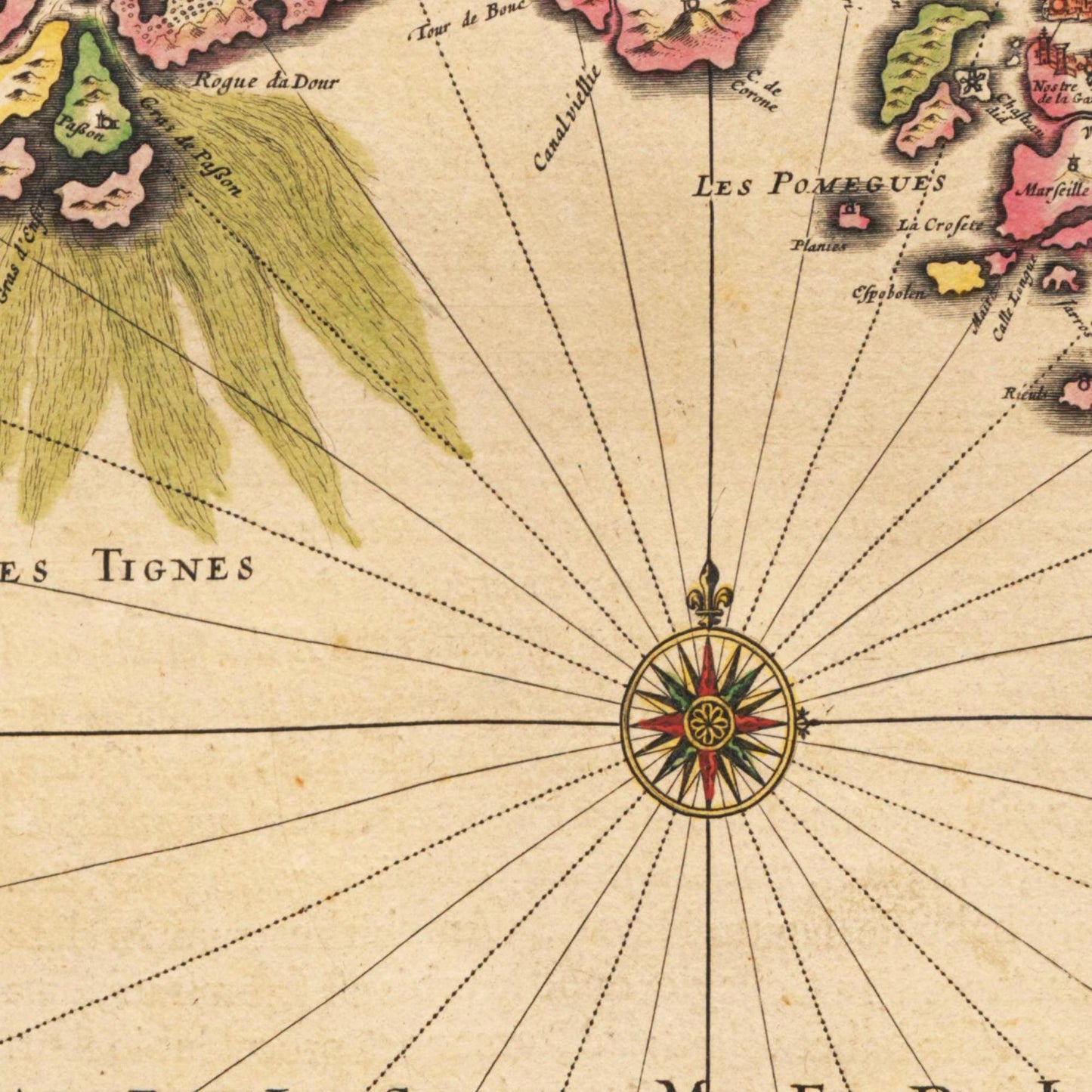Historische Landkarte Provence um 1635