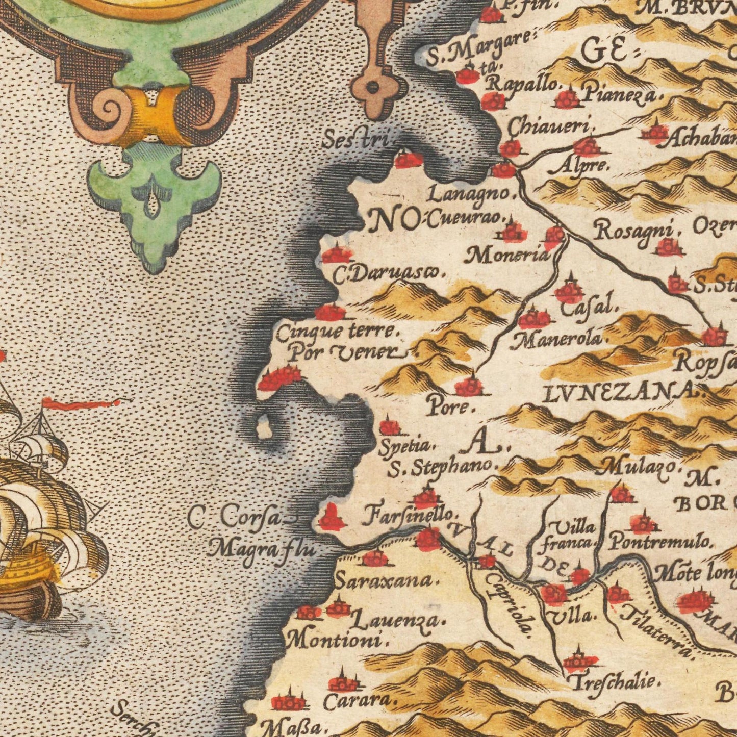 Historische Landkarte Lombardei um 1609