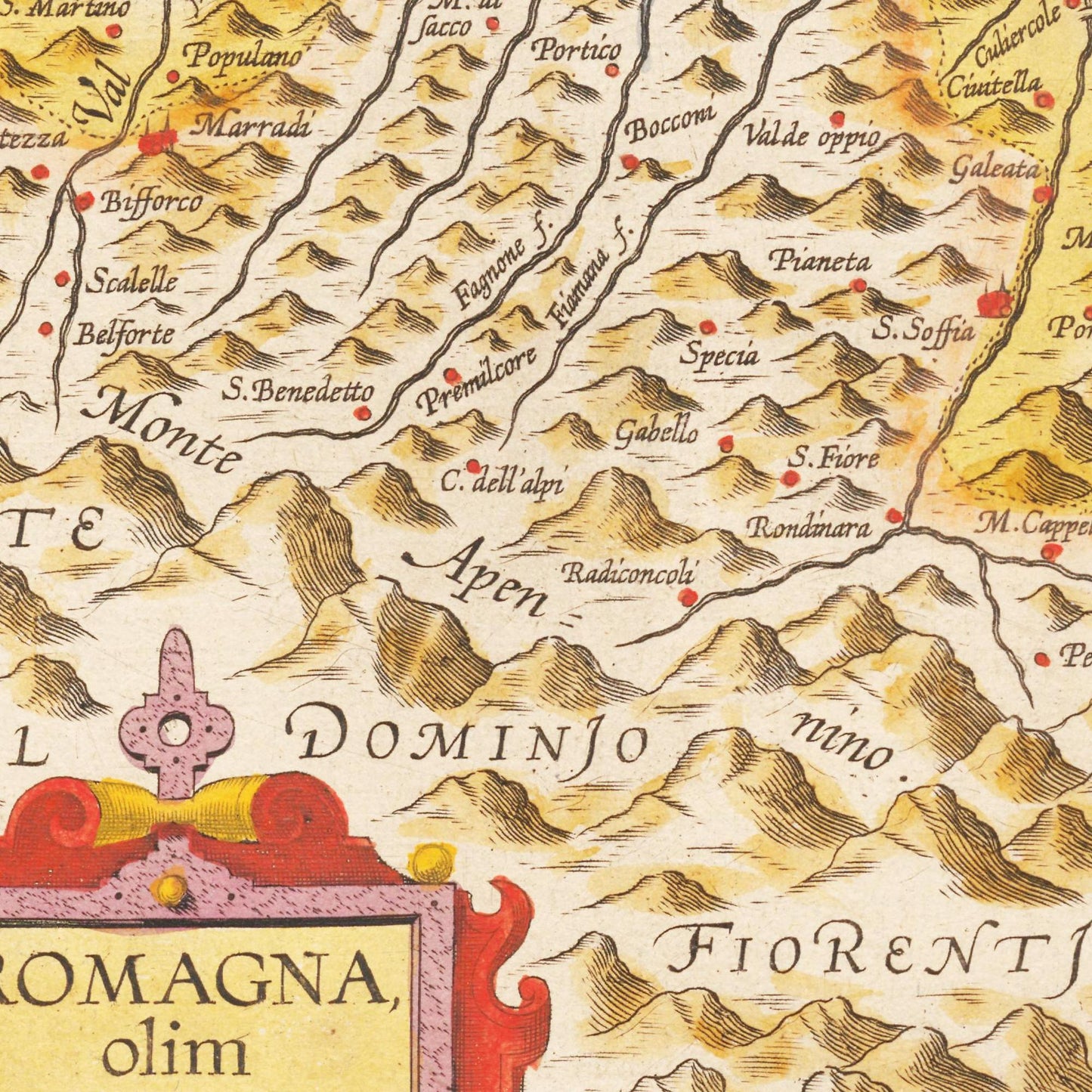 Historische Landkarte Emilia-Romagna um 1609