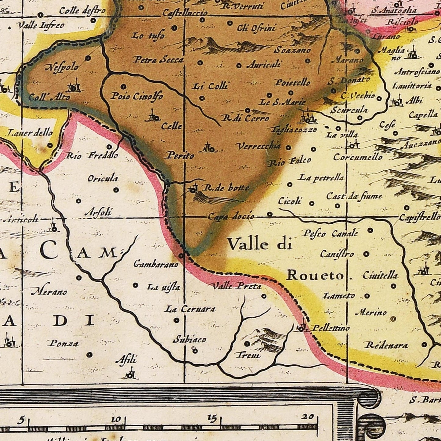 Historische Landkarte Abruzzen um 1700