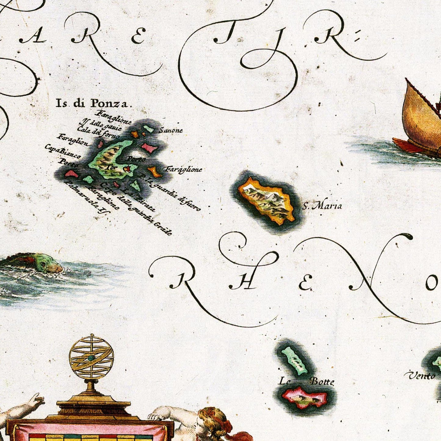 Historische Landkarte Kampanien um 1690