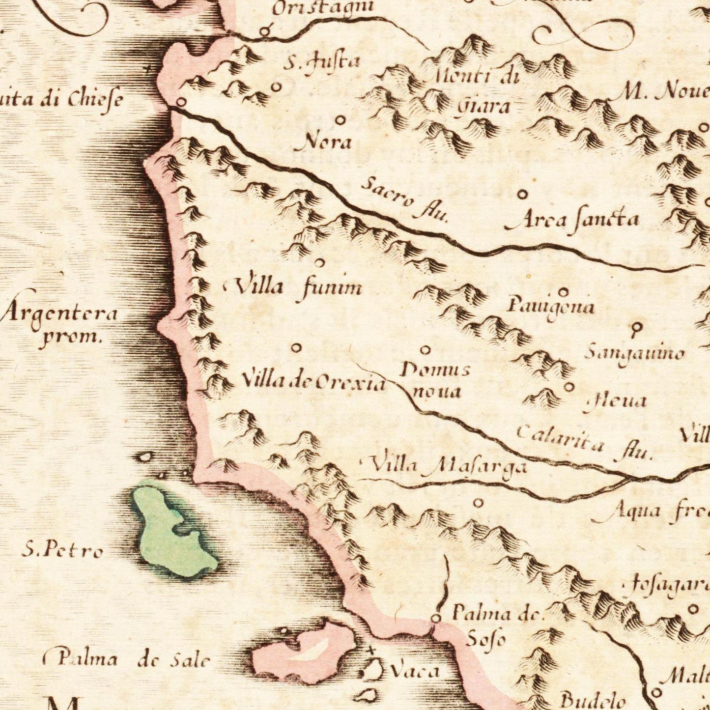 Historische Landkarte Sardinien um 1698